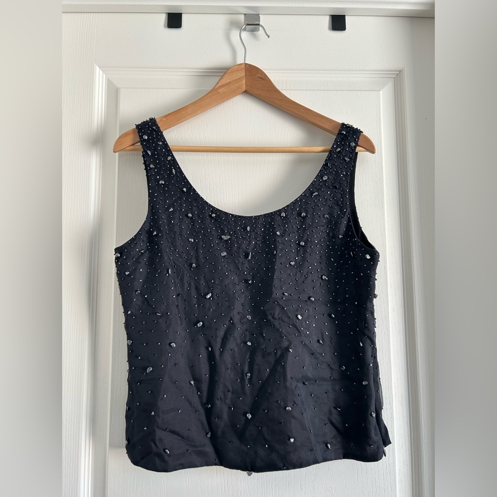 100% Silk Beaded Top Dana Buchman